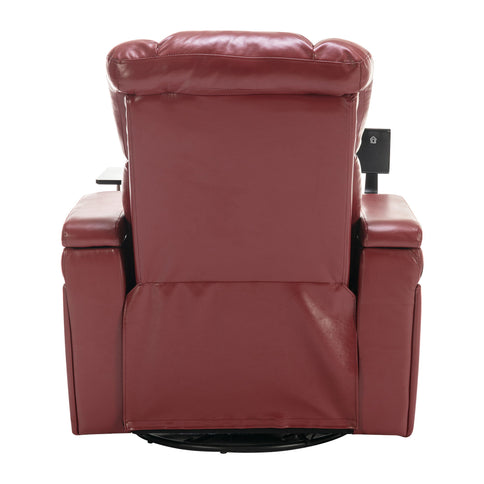270 Degree Swivel Power Recliner With Tray Table, Phone Holder, Cup Holder, USB Port