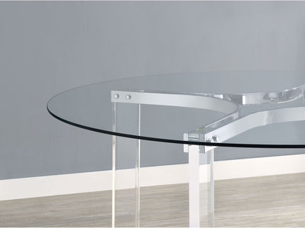 Uptown - 5 Piece Round Dining Set - Chrome
