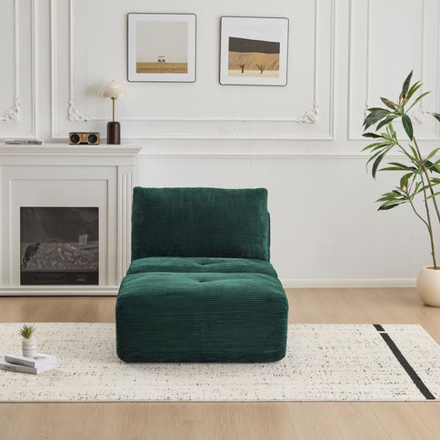 Single Chaise Longue With Movable Ottoman For Living Room