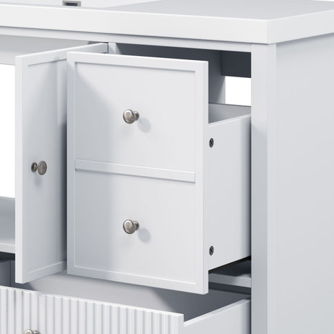 Bathroom Vanity With Separate Sink, Soft Close Doors And 4 Drawers