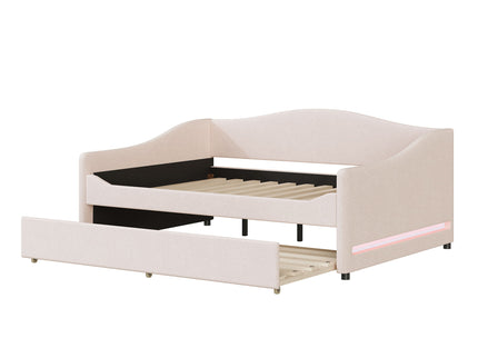 Upholstered Daybed With Light And Trundle
