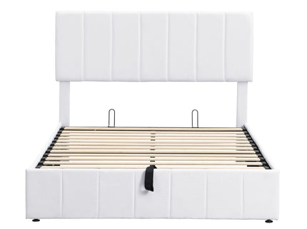 Elegant Upholstered Platform Bed With Hydraulic Storage System