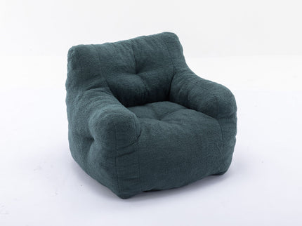 Soft Teddy Fabric Tufted Foam Bean Bag Chair With Teddy Fabric