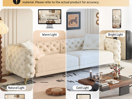 3 In 1 Convertible Sleeper, Deep Seat Pull Out Sofa Bed, Button Tufted