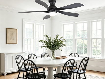52" Ceiling Fan With 3 Color Dimmable LED Light, DC Reversible Motor, 6 Speed Settings