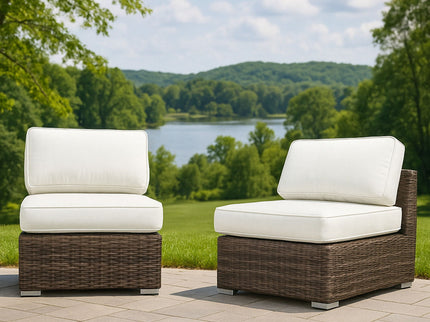 Armless Patio Chair With Cushions