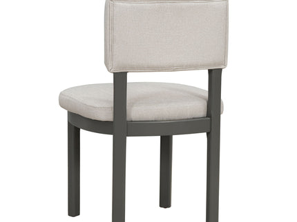 Dining Table Set With 6 Upholstered Chairs, Rectangular Table With Cutout Legs