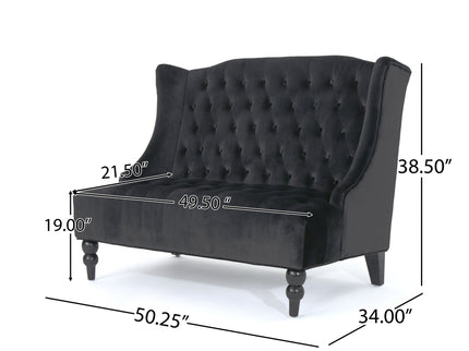 Nurturing - Upholstered Loveseat With Wing Back And Diamond Tufting