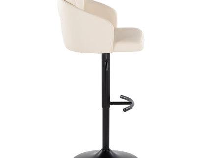 Dahlia - Contemporary Adjustable Barstool With Swivel With Rounded T Footrest (Set of 2)