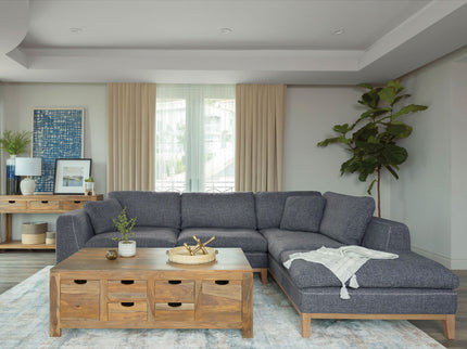 Harlan - L-Shape Upholstered Sectional With Pillows - Gray