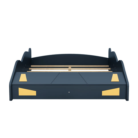 Race Car Shaped Platform Bed With Wheels And Storage