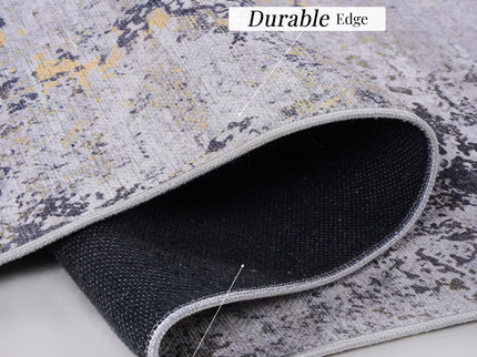 Maval - 8' X 10' Area Rug Washable - Gray / Gold