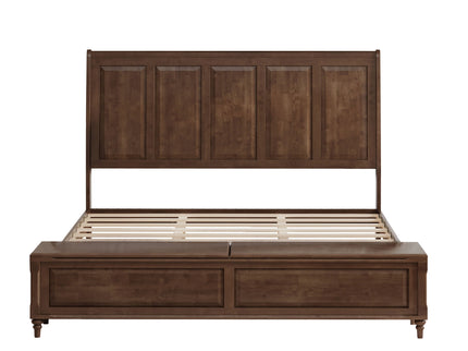 Sleigh Bed Frame With Tall Headboard And Storage Bench