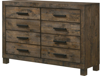 Bren - 8 Drawer Dresser With Pull Handles - Rustic