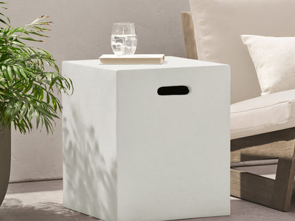 Modern Tank Holder Side Table With Smooth Concrete Surface