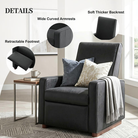 Manual Recliner Chair, 2 Position With 160° Adjustable Backrest For Living Room