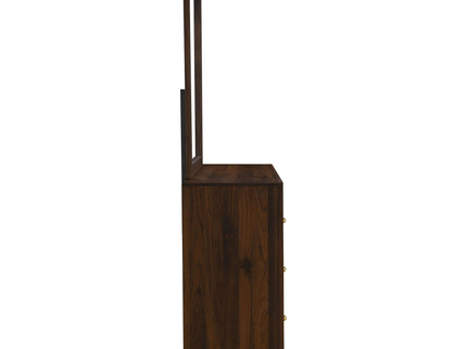 Anza - 6 Drawer Dresser With Mirro - Walnut