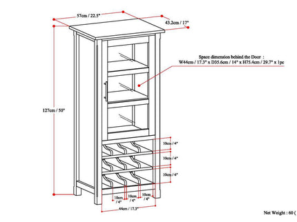 Avalon - High Storage, Wine Rack Cabinet