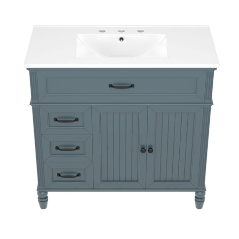 Bathroom Vanity With Sink, Freestanding Cabinet & Drawers