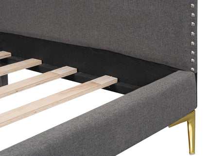 Upholstered Daybed With Headboard And Armrest, Support Legs