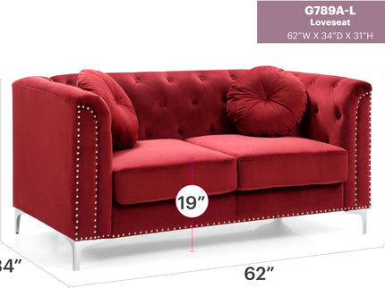 Stylish Sloped Arm Loveseat