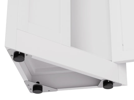 Tall Corner Storage Cabinet With 2 Doors, 5-Tier With Adjustable Shelves, Freestanding - White