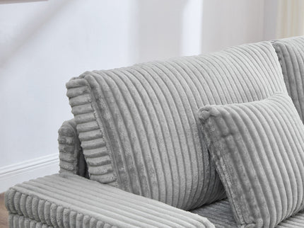 Modern Chaise Sofa With Adjustable Backrest, Cup Holders, Phone Holder & Storage Compartments For Living Room