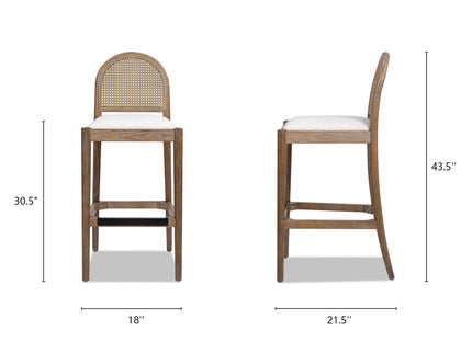 Panama - Curved Back Cane Bar Stool (Set of 2)