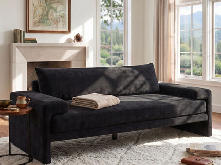 Upholstered 3 Seater Sofa With Wide Armrests