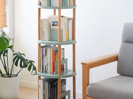 Storage Shelf, 360° Rotating Bookshelf, Bookcase With Large-Capacity Storage Space, Multifunctional Storage Rack, Compact Design For Living Room