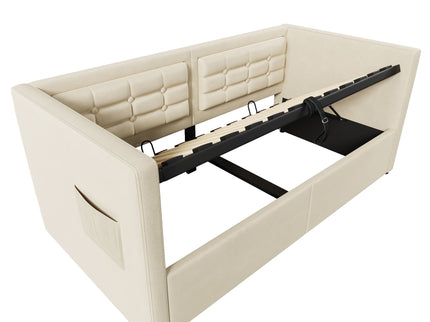 Upholstered Daybed With Hydraulic Storage And USB / Type - C Charging