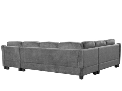 Contemporary U - Shaped Sectional Sofa With Movable Storage Ottoman