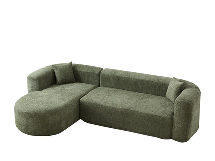 L - Shape Boneless Cloud Couch With 2 Throw Pillows For Living Room
