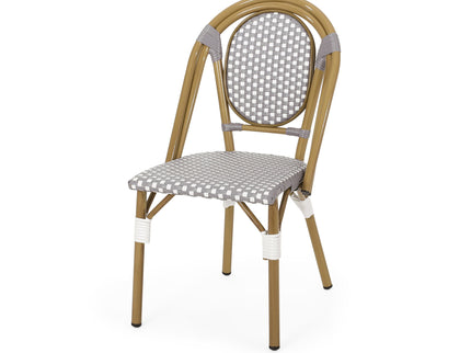 Outdoor Rattan And Aluminum French Bistro Chair Set