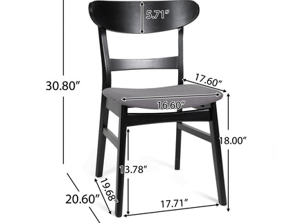 Modern Dining Chair With Upholstered Seat And Wood Frame