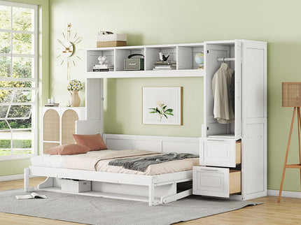 Space Saving Murphy Wall Bed With Closet And Drawers