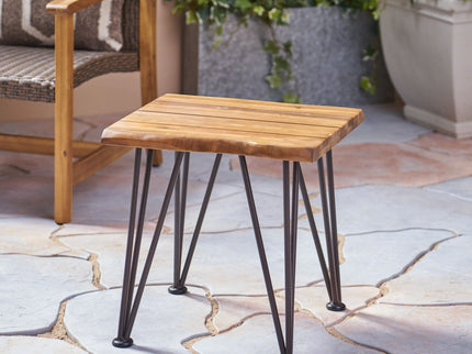 Zion - Outdoor Industrial Iron And Coffee Table - Teak