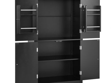 Elegant Bathroom Floor Storage Cabinet With 4 Doors, Adjustable Shelves