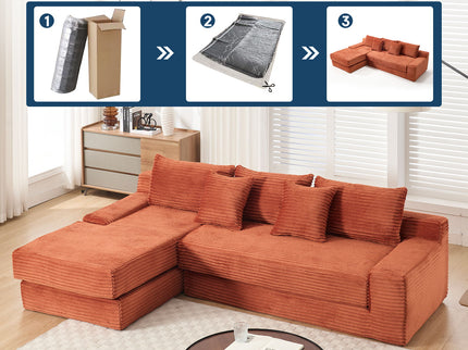 Modern L - Shaped Sectional Couch With Memory Foam