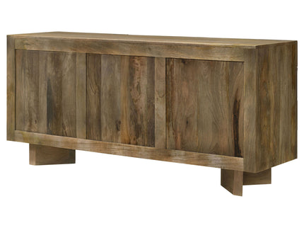 Roman - 3 Door Server With Chevron Design - Brown