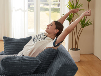 Oversized Chaise Lounge Chair Indoor For Living Room - Dark Gray