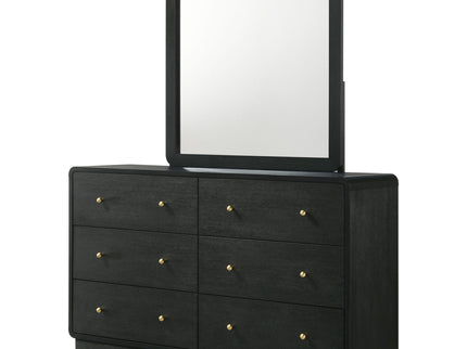 Burton - 6 Drawer Dresser With Mirror - Black