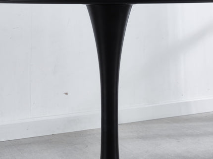 Table Mid-Century Dining Table For 4-6 People With Round Table Top, Pedestal Dining Table, End Table Leisure Coffee Table