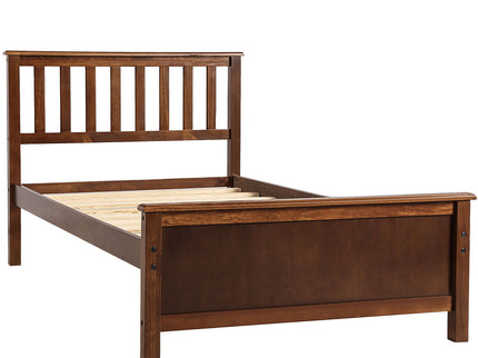 Platform Bed With Headboard, Footboard And Wood Slat Support