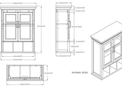 Avington - 2 Door Wall Cabinet With Cubbies - Pure White