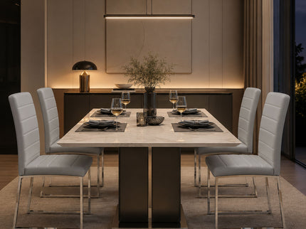 Oversized Dining Chairs (Set of 4) - Light Gray