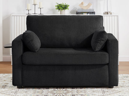 Sleeper Sofa With Foldable Mattress, USB Ports, Side Table & Storage Pocket