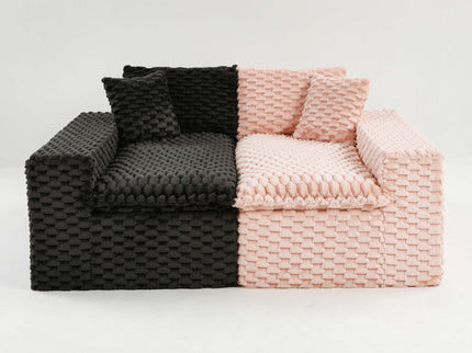 Multifunctional Sofa Pink Black, Fits 4 People