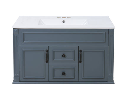 French Simple Style Wall Mounted Bathroom Cabinet With Sink