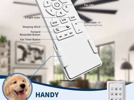 Large Ceiling Fan With Dimmable LED Light 8 Blades Remote Control, Reversible DC Motor